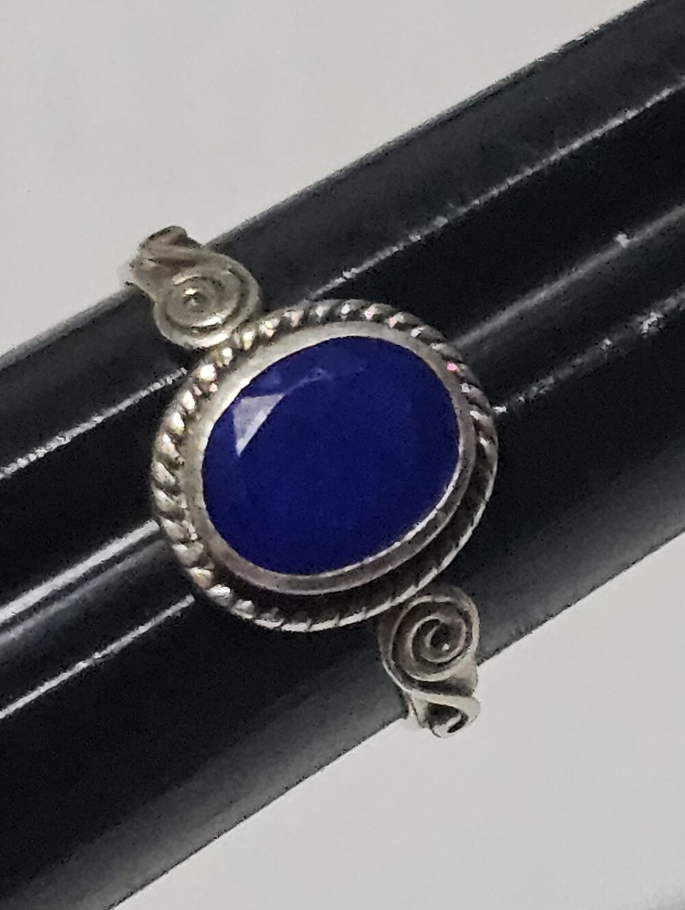 Blue Cabochon Sterling Oval Ring - Women Jewelry